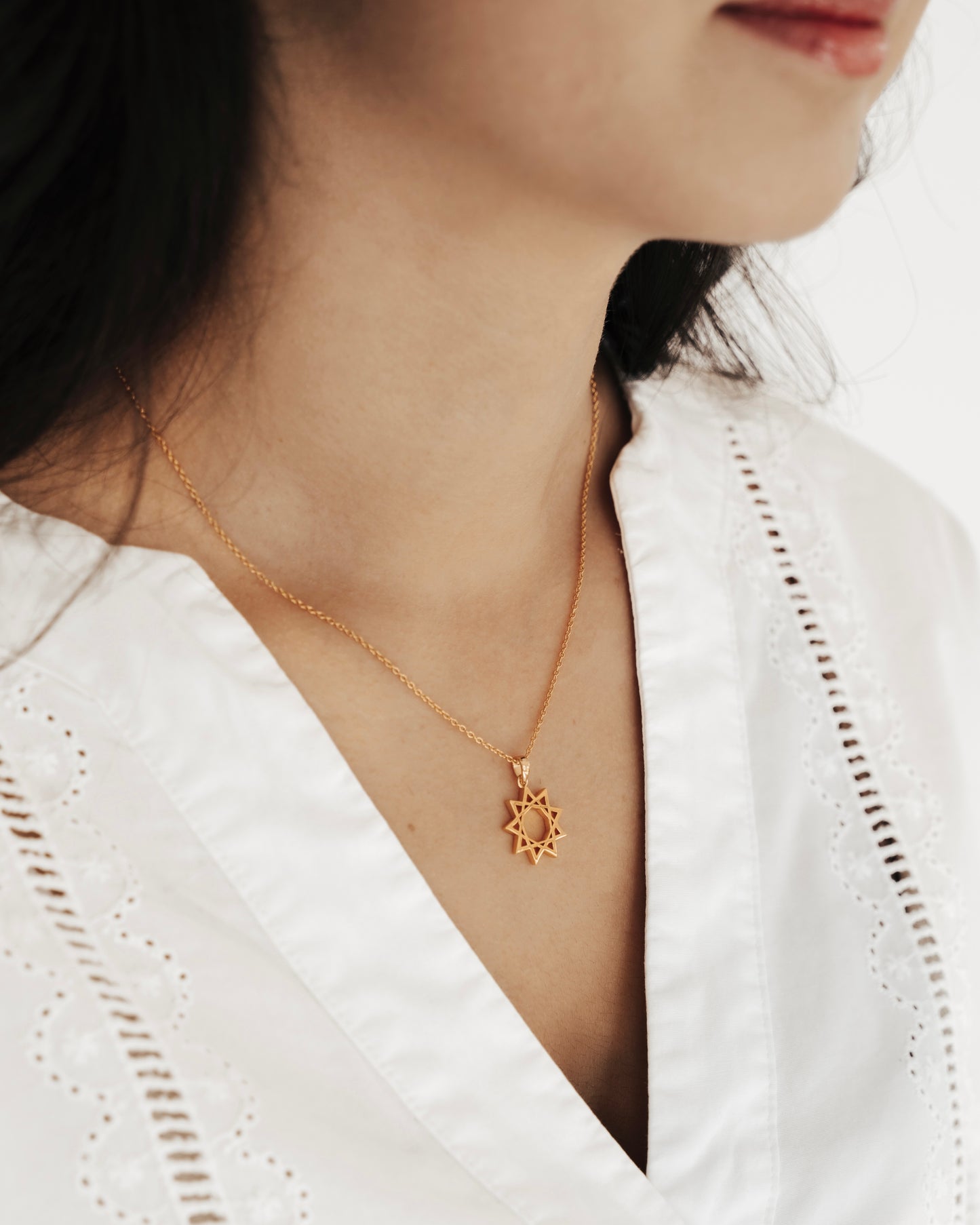 Nine-Pointed Star Pendant Necklace