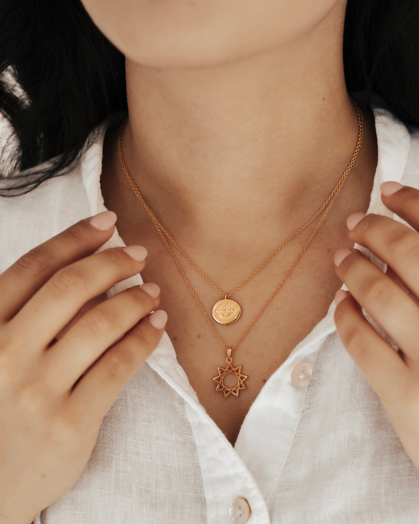 Nine-Pointed Star Pendant Necklace