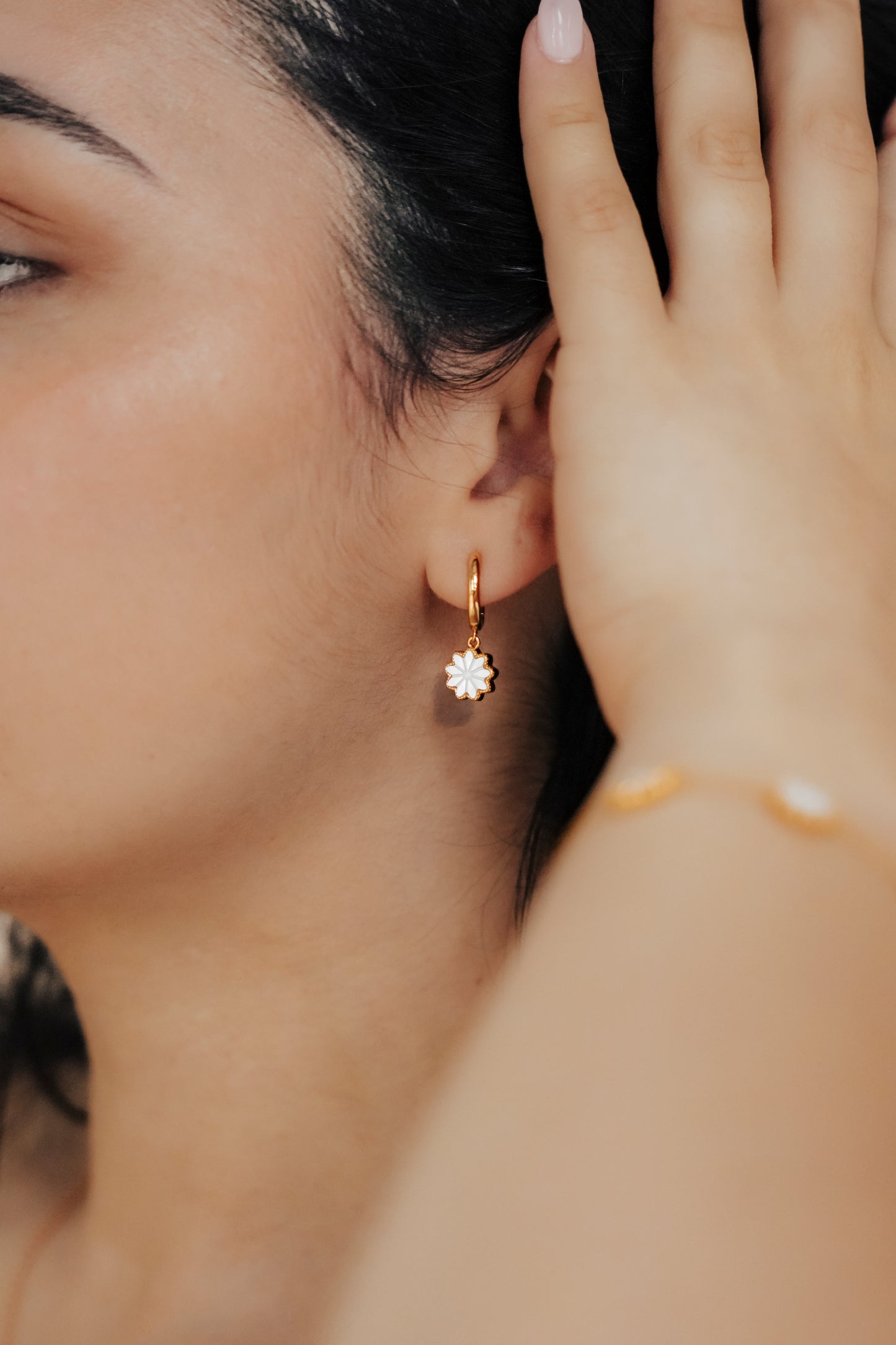 Nine-Pointed Star Mother of Pearl Earrings