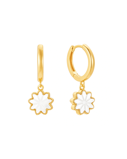 Nine-Pointed Star Mother of Pearl Earrings