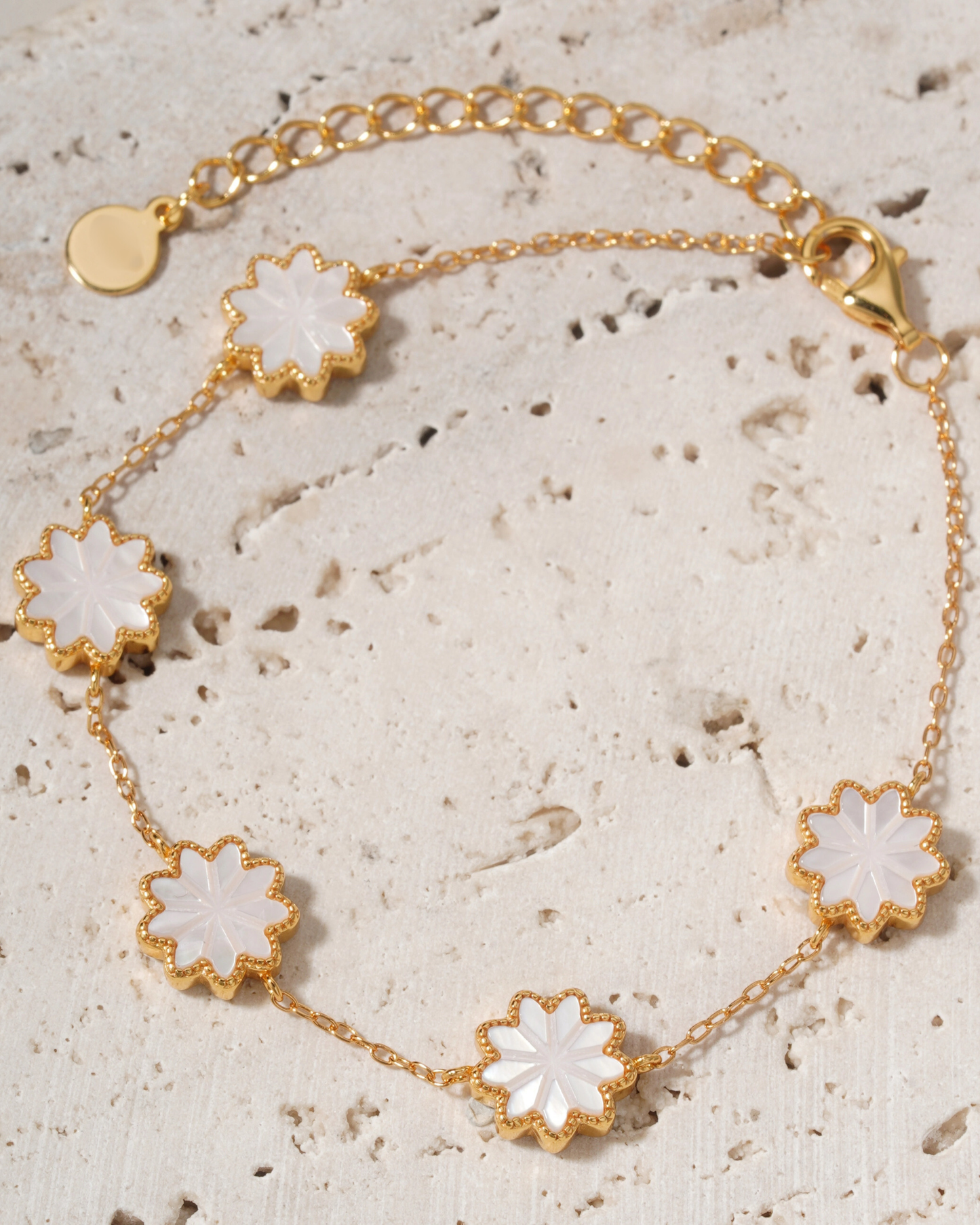 Nine-Pointed Star Mother of Pearl Bracelet