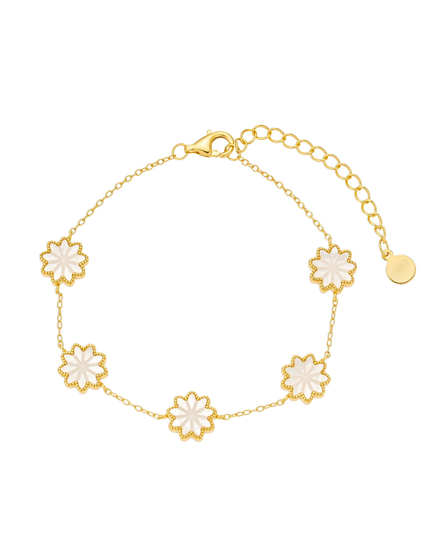 Nine-Pointed Star Mother of Pearl Bracelet